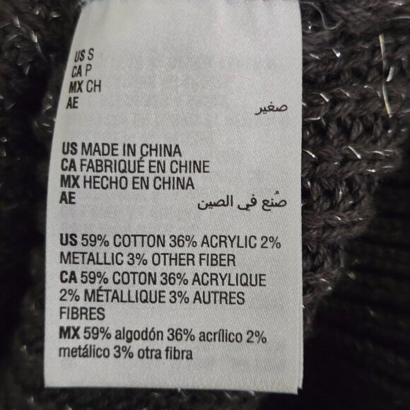 Inc International Concept NWT Shine Cardigan Sweater Gray Silver V Neck Size S - Picture 9 of 10